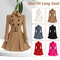 Women Vintage Double Breasted Coats Classic Long Trench With Belt Autumn Winter Slim Overcoat 0