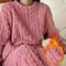 Soft Coral Velvet Pajamas Set For Women Warm Jacquard Lounge Wear Cozy Winter Outerwear Christmas W