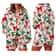 Women Festive Holiday Pajama Long Sleeve Lapel Shirt, Wide Leg Shorts, Christmas Print Sleepwear Collection