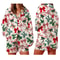 Women Festive Holiday Pajama Long Sleeve Lapel Shirt, Wide Leg Shorts, Christmas Print Sleepwear Collection