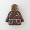 Winter Baby Girls Cotton Coat, Thick Rabbit Ear Hood, Diamond Grid Pattern, Two Pocket Jacket