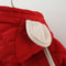 Winter Baby Girls Cotton Coat, Thick Rabbit Ear Hood, Diamond Grid Pattern, Two Pocket Jacket