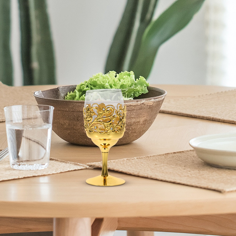 Retro Vintage Liquor Cup, Small Metal Glass Wine Cup, Compact, Lightweight, and Reusable for Home Bar