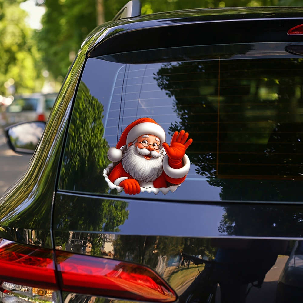 Self-Adhesive Decorative Sticker, Santa Claus Waving, Christmas PVC Car and Window Vinyl