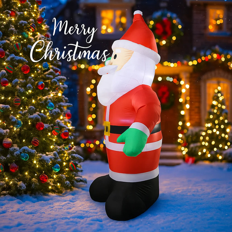 Inflatable Toy Wave Hand Santa Claus Christmas Decoration For Yard With LED Light Home Ornament Fes 1