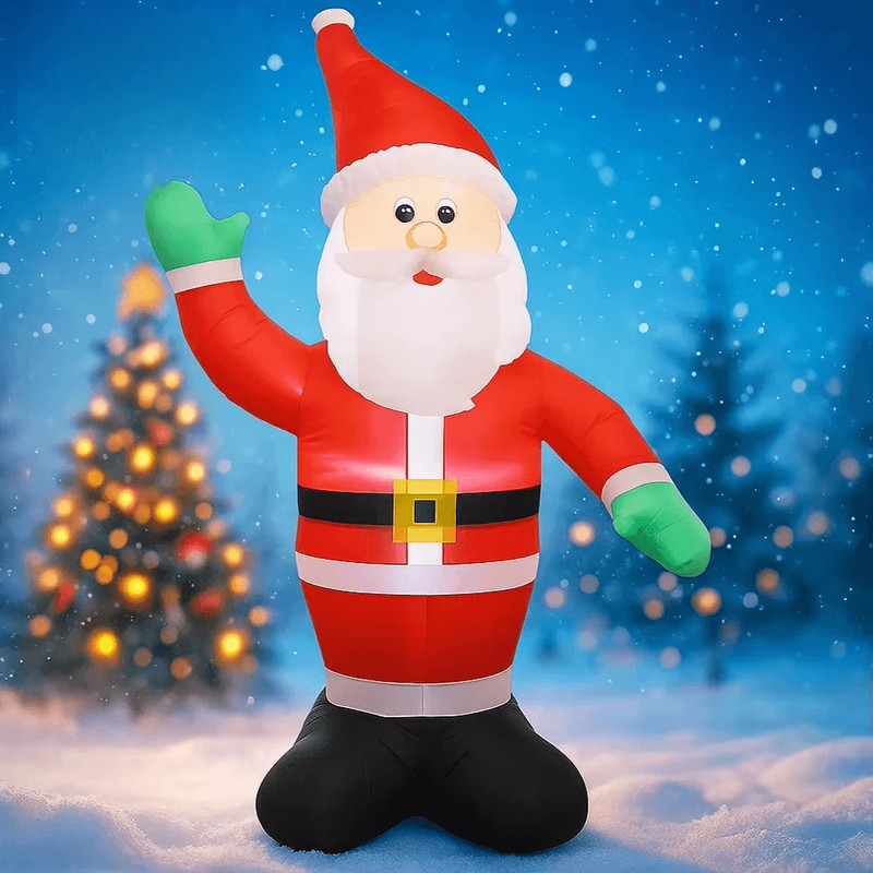 Inflatable Toy Wave Hand Santa Claus Christmas Decoration For Yard With LED Light Home Ornament Fes 0