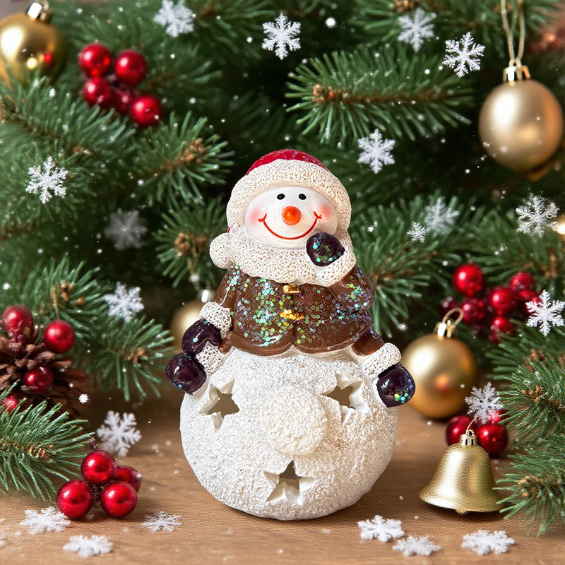 Small Christmas Scene Decoration Christmas Cute Snowman Tabletop Decoration InsStyle Christmas Orna 0