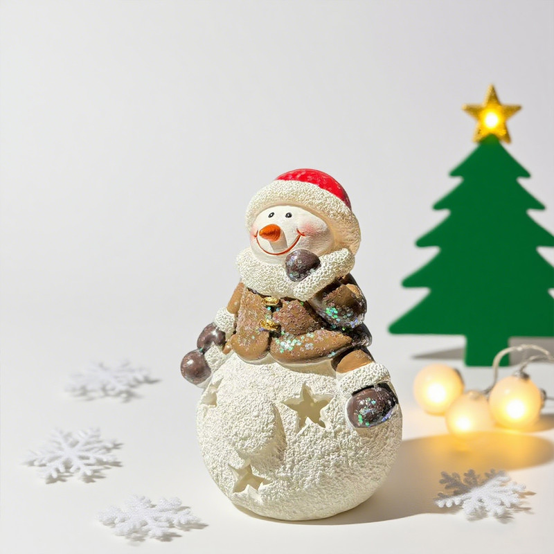 Small Christmas Scene Decoration Christmas Cute Snowman Tabletop Decoration InsStyle Christmas Orna 2