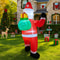 Outdoor Christmas Decorations Santa Claus Inflatable Holding Gift Bag Yard Holiday Party Toy Orname