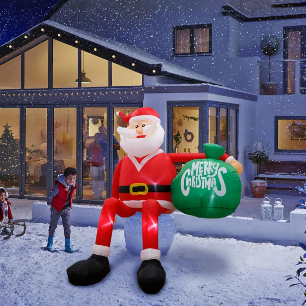 Glowing Climbing Santa Claus Christmas Inflatable LED Outdoor Home Cafe Decoration Party Yard Xmas  3