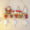Snowman Santa Claus Christmas Letter Door Sign Wooden Pendant Handicraft Deer Home Decoration 0