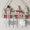 Snowman Santa Claus Christmas Letter Door Sign Wooden Pendant Handicraft Deer Home Decoration 4