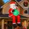 LED Holiday Lights Inflatable Santa Claus On Roof Xmas Yard Decoration With Gift Bag 0
