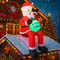 LED Holiday Lights Inflatable Santa Claus On Roof Xmas Yard Decoration With Gift Bag 1