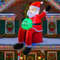LED Holiday Lights Inflatable Santa Claus On Roof Xmas Yard Decoration With Gift Bag 3