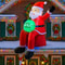 LED Holiday Lights Inflatable Santa Claus On Roof Xmas Yard Decoration With Gift Bag 3