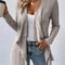 Autumn Winter Womens Knitted Sweater Jacket, Loose Long Sleeve Cardigan Top, Solid Color Casual Fashion Outerwear