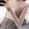 Autumn Winter Mock Neck, Vintage Solid Knitted Tops, Casual Slim Pullover for Women