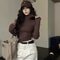 Winter Women Classic Long Sleeve Turtleneck Tops, Comfortable Thermal Pullover, Female Retro Versatile Elastic