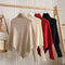 Autumn Winter Knit Sweater Vintage Irregular Loose Pullover Chic High Neck Women Fashion Tops 7