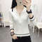 Autumn Spring Style Women Knitted Pullover Tops Casual Zipper VNeck Sweater Soft Lady Knitwear 2