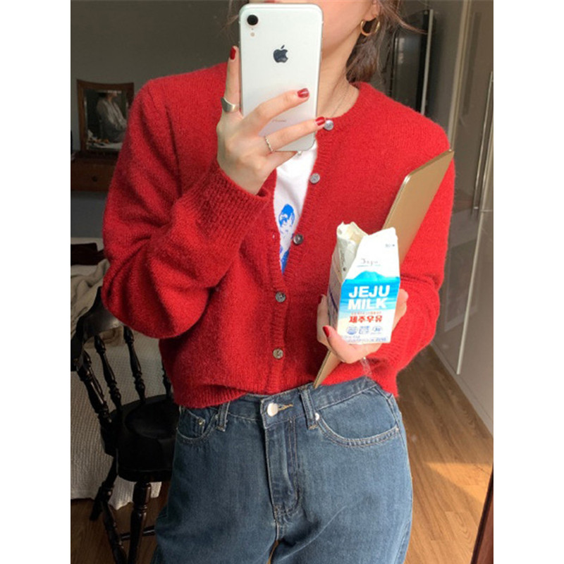 New Fashion Solid Color Knitted Cardigan Sweater, Autumn Winter Long Sleeve Buttons Sweater Coat, Elegant Casual Loose