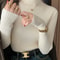 Women Long Sleeve Turtleneck Sweater, Chic Autumn Winter Knit Pullover, Solid Color Slim Casual Warm Jumper Top