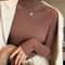 Women Long Sleeve Turtleneck Sweater, Chic Autumn Winter Knit Pullover, Solid Color Slim Casual Warm Jumper Top