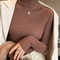 Women Long Sleeve Turtleneck Sweater, Chic Autumn Winter Knit Pullover, Solid Color Slim Casual Warm Jumper Top