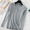 Soft Warm Tops for Women, Autumn Winter Button V Neck Sweater, Basic Slim Pullover, Knit Jumper for Cozy Style