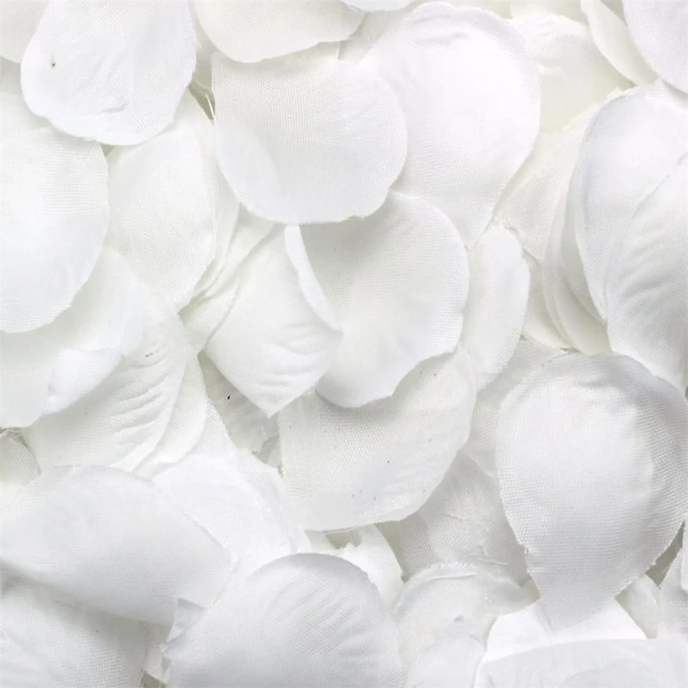 Fake White Rose Petals For Wedding Party Valentines Day Event Decorations 0