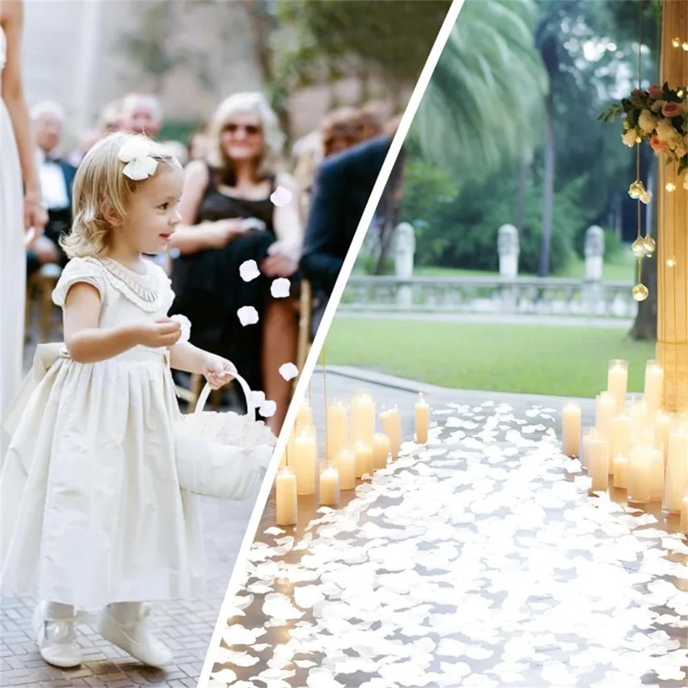 Fake White Rose Petals For Wedding Party Valentines Day Event Decorations 1