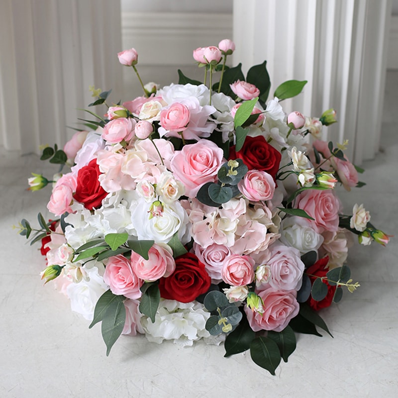 Floral Ball Customize Delphinium Rose Green Plant Leaf Wedding Decor Table Centerpiece Road Guide F 5