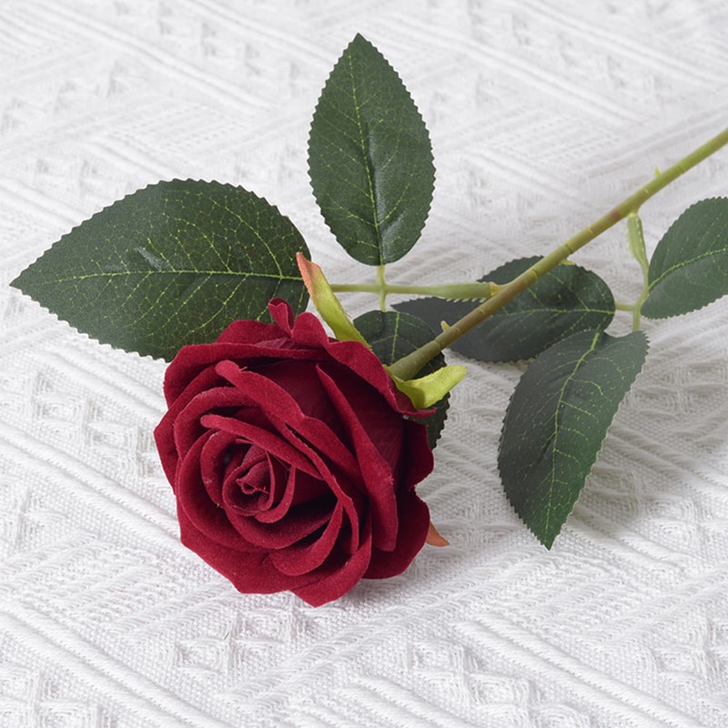 Realistic Artificial Roses Red Rose Flower Branch Fake Roses For Wedding Decor 6