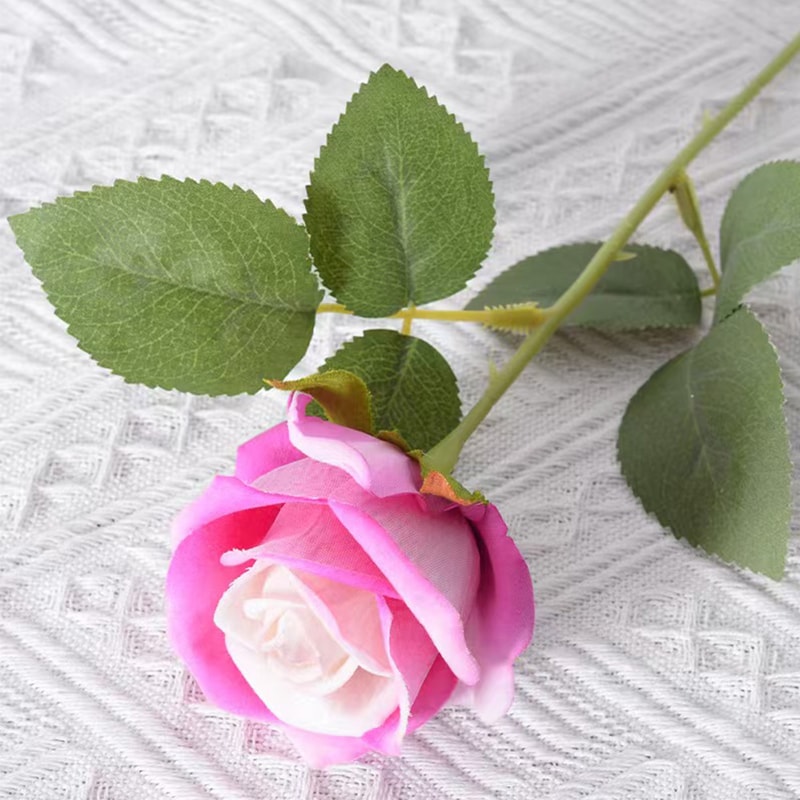 Realistic Artificial Roses Red Rose Flower Branch Fake Roses For Wedding Decor 11