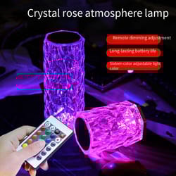 creative rose crystal lamp romantic touch nightlight for bedroom and bedside