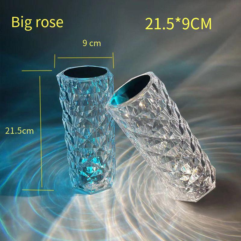 Creative Rose Crystal Lamp Romantic Touch Nightlight for Bedroom and Bedside