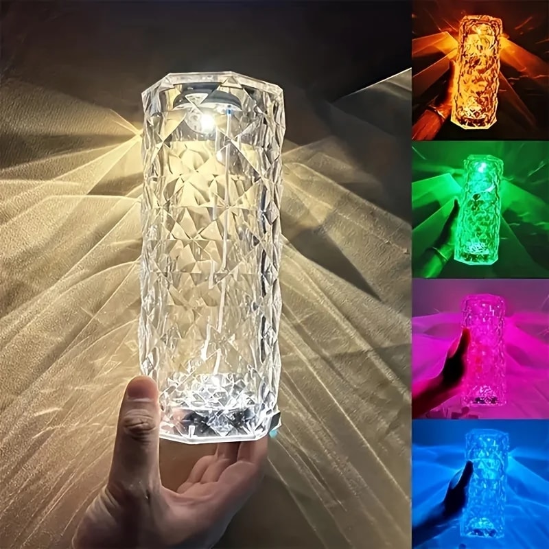 RGB Crystal Lamp Changing USB Romantic LED Rose Table Lamp For Bedroom Party Decor Light 1