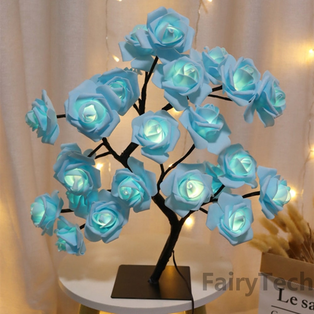 LED Rose Flower Table Lamp USB Christmas Tree Fairy Lights Night Lights For Wedding Home Party Deco 2