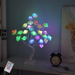 rose flower tree lights willow table lamp decor for home wedding party bonsai tree christmas night light gift