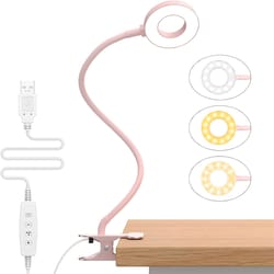 portable led desk lamp with usb reading light white pink black flexible easy clip night lamp