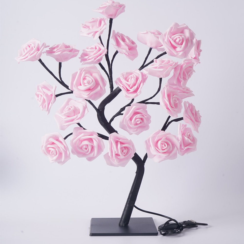 USB Plug Big LED Rose Tree Table Lamp Fairy Flower Night Light For Christmas Wedding Bedroom Home D 4