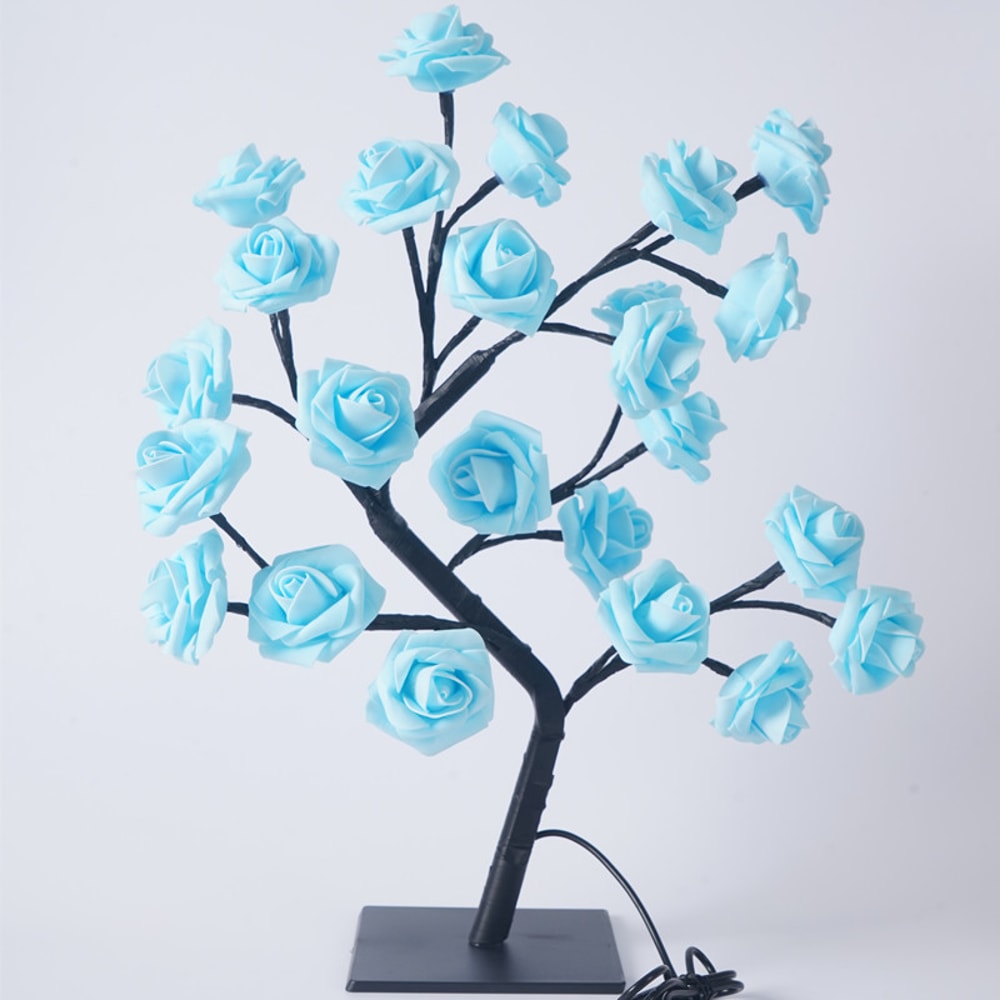 USB Plug Big LED Rose Tree Table Lamp Fairy Flower Night Light For Christmas Wedding Bedroom Home D 1