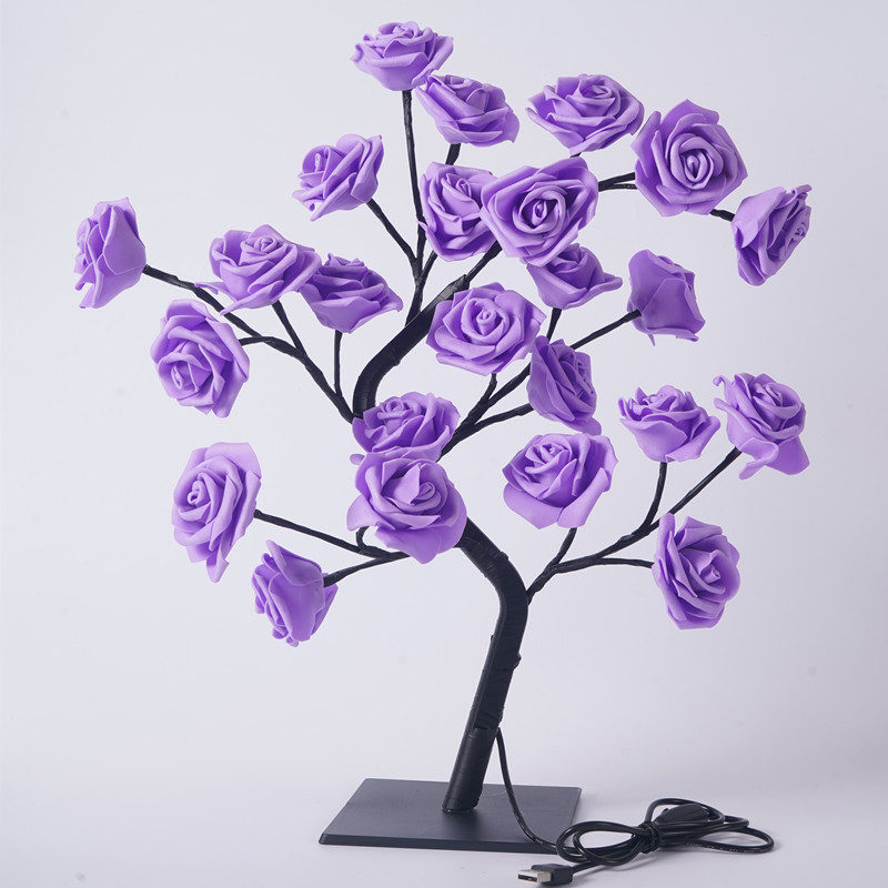 USB Plug Big LED Rose Tree Table Lamp Fairy Flower Night Light For Christmas Wedding Bedroom Home D 7