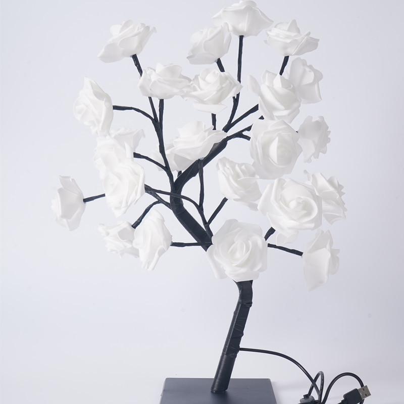 USB Plug Big LED Rose Tree Table Lamp Fairy Flower Night Light For Christmas Wedding Bedroom Home D 8