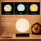 Creative Table 3D LED Lamp with Wooden Base, Levitating Moon Magnetic Floating Night Light for Office and Gift