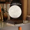 Creative Table 3D LED Lamp with Wooden Base, Levitating Moon Magnetic Floating Night Light for Office and Gift