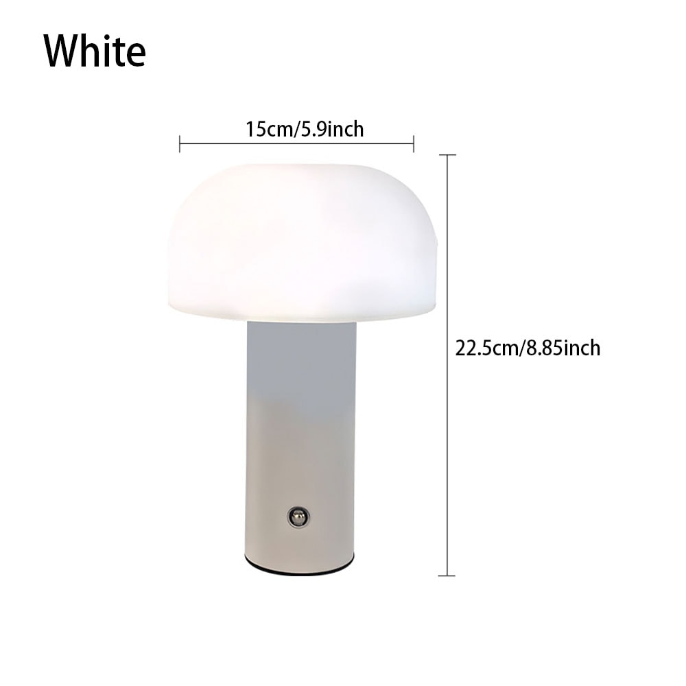 LED Mushroom Lamp Charging Table Lamp Dimming Desk Lamp For Bedroom Bar Restaurant Night Light Deco 6