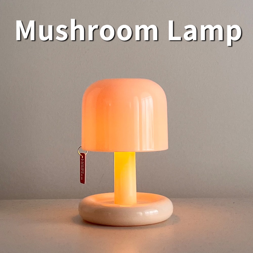 USB Rechargeable Mushroom Lamp LED Table Lamp Mini Sunset Night Light Bedside Lamps Desk Room Decor 0