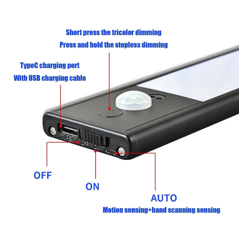 Wireless LED Night Light With Motion Wave Sensor Colors USB Rechargeable Dimmable Lamp For Room Bed 6